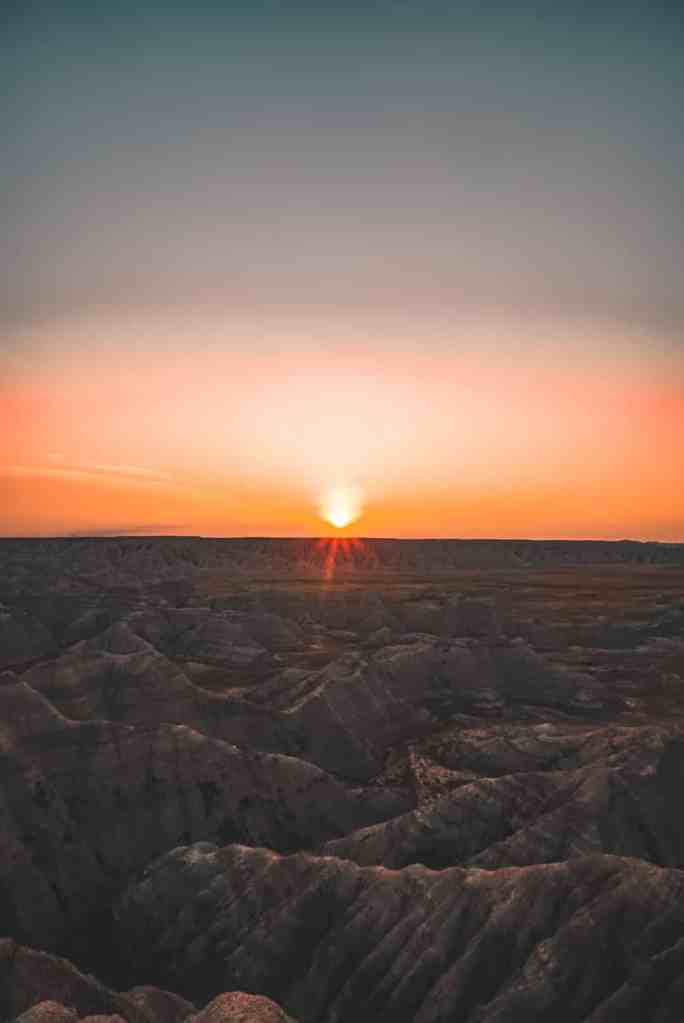 Badlands at sunrise