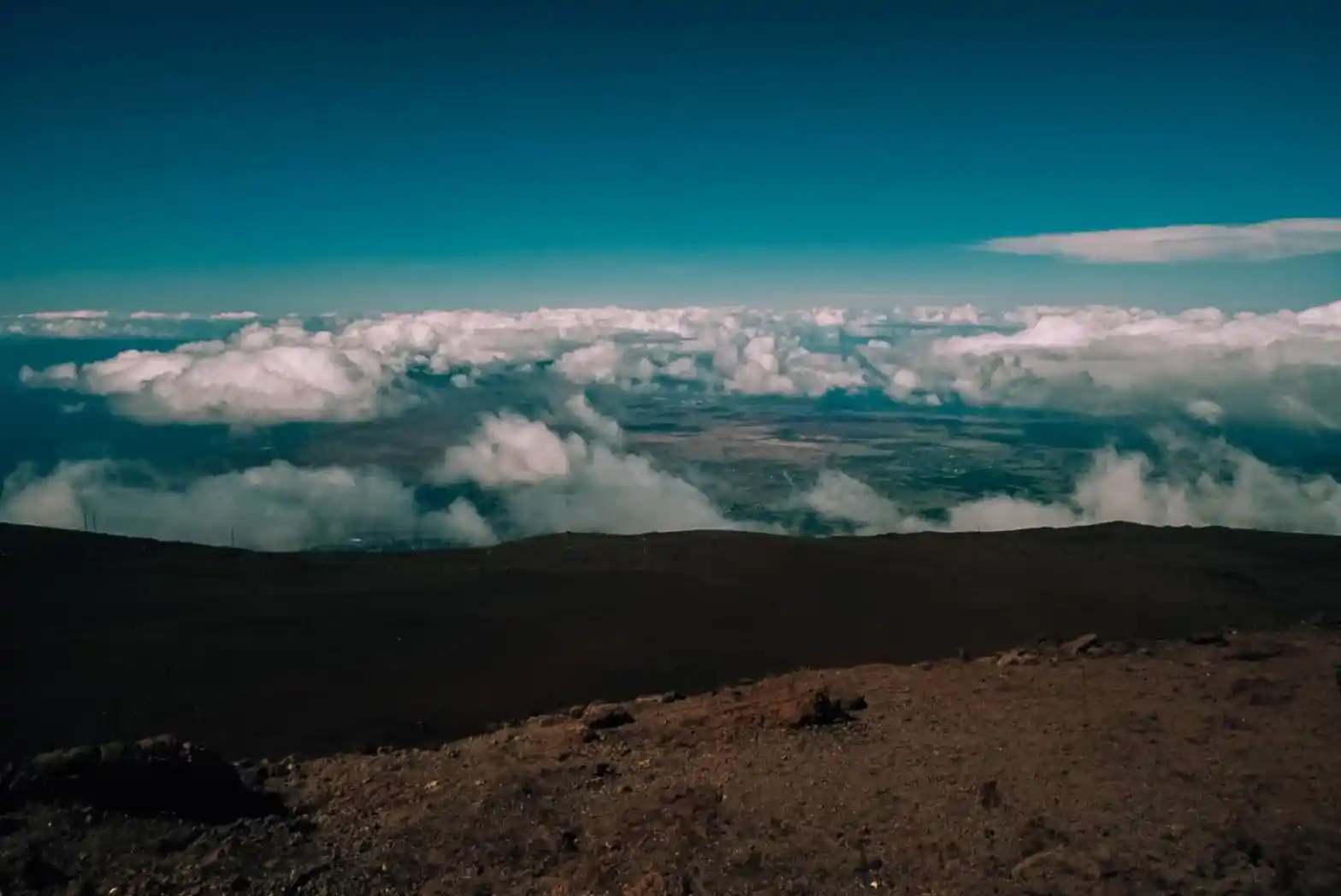 A view looking out of the crater of Haleakala