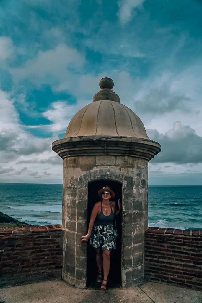 Woman standing in Castillo San Cristobal in Old San Juan