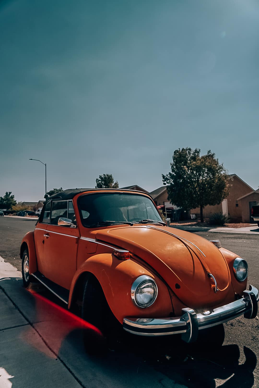 Old orange Volkswagen beetle