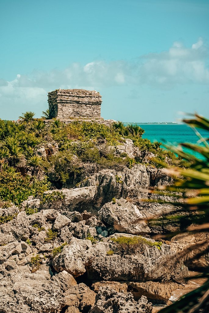 Tulum ruins with the sea in the background