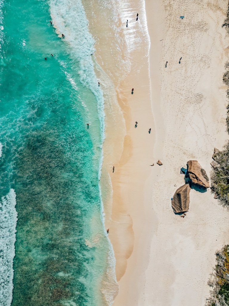 Shot from above of a beach