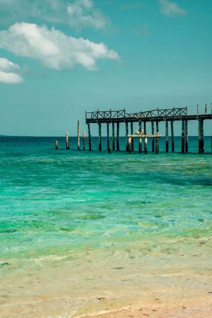 pier jutting out into the beautiful turqouise waters of zanzibar